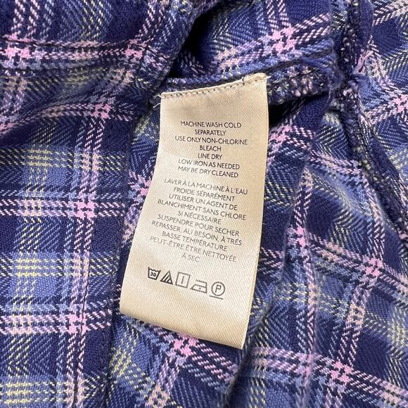 We The Free Womens Boho Blue Layer It Up Plaid Button Up Layered Shirt Sz S - Picture 10 of 16